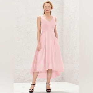 Elegant Pink Sleeveless Dress